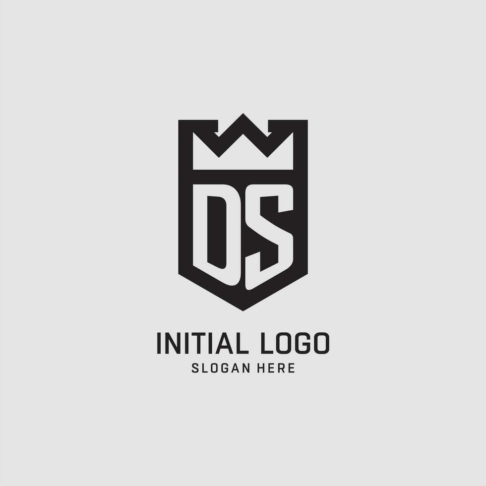 Initial DS logo shield shape, creative esport logo design vector