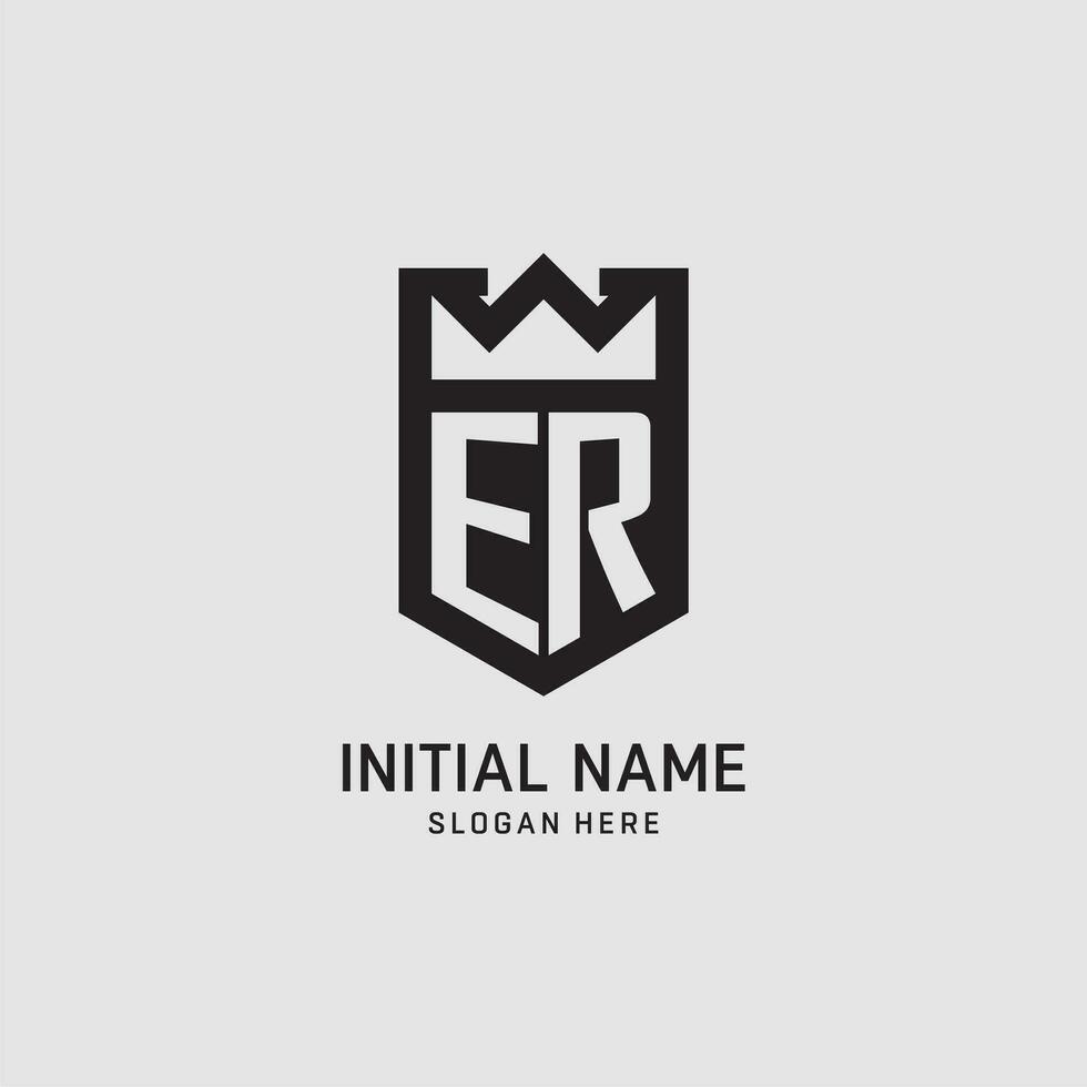 inicial er logo proteger forma, creativo deporte logo diseño vector