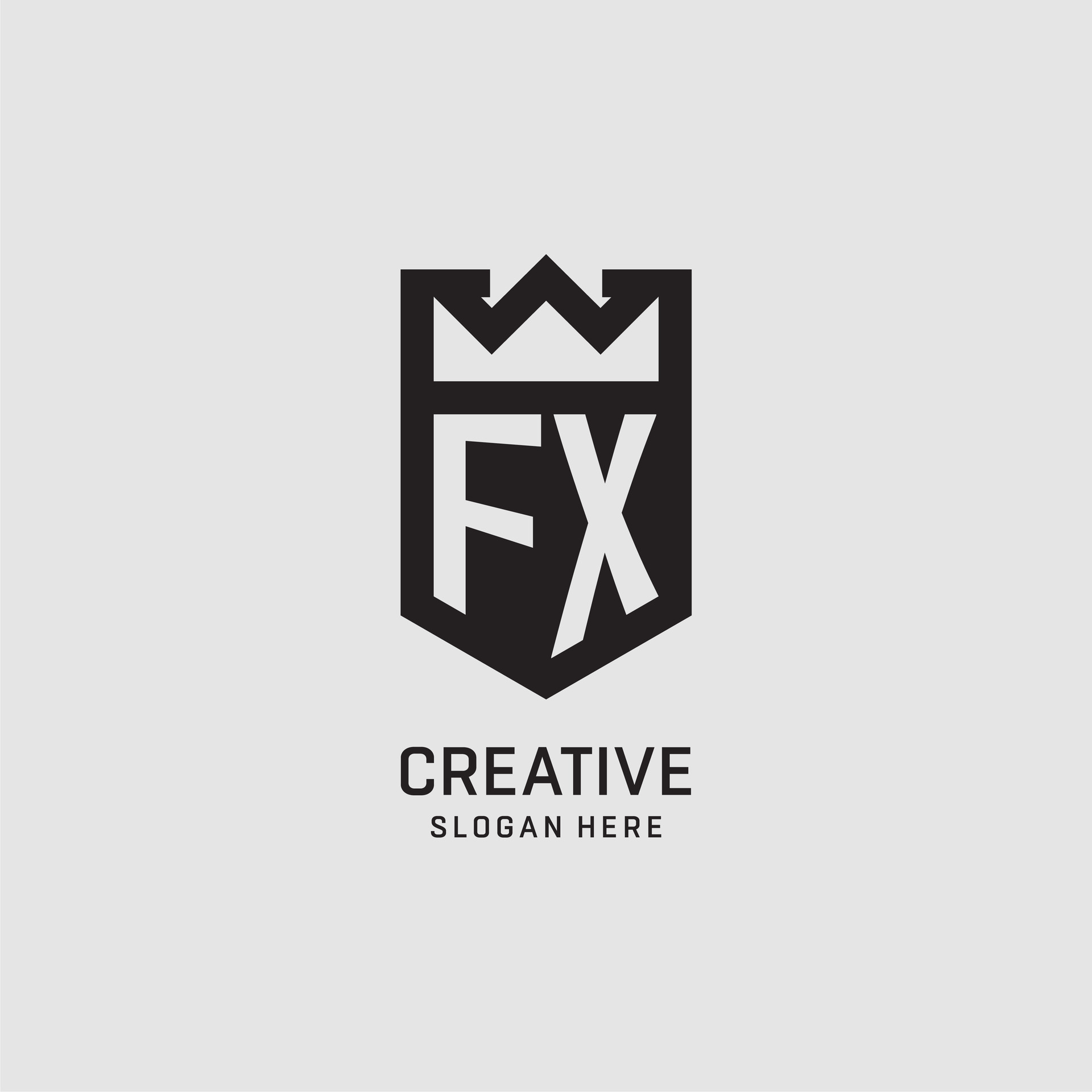 Fx f x logo design with black and white creative Vector Image