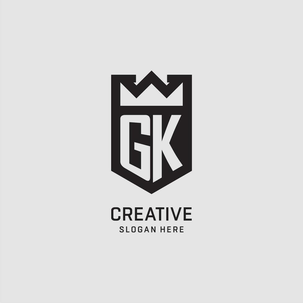 inicial G k logo proteger forma, creativo deporte logo diseño vector
