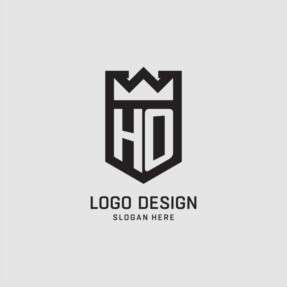 Initial HO logo shield shape, creative esport logo design vector