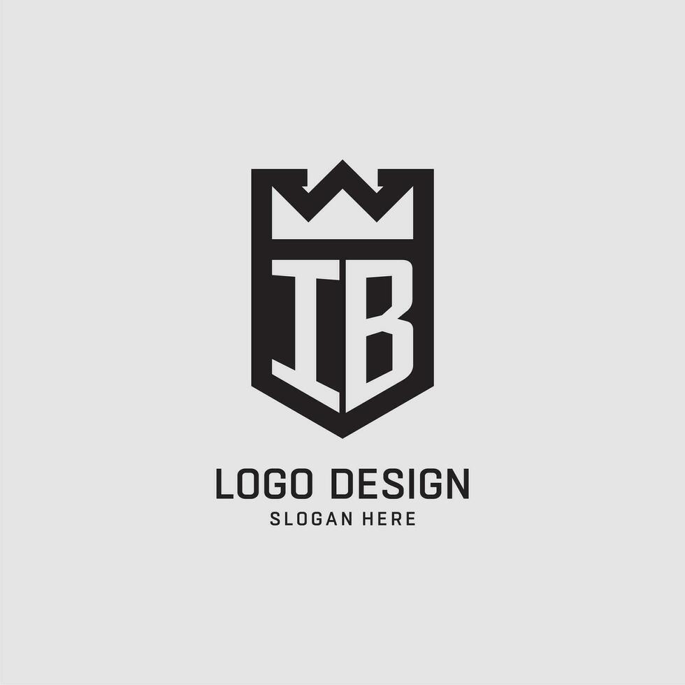 Initial IB logo shield shape, creative esport logo design vector