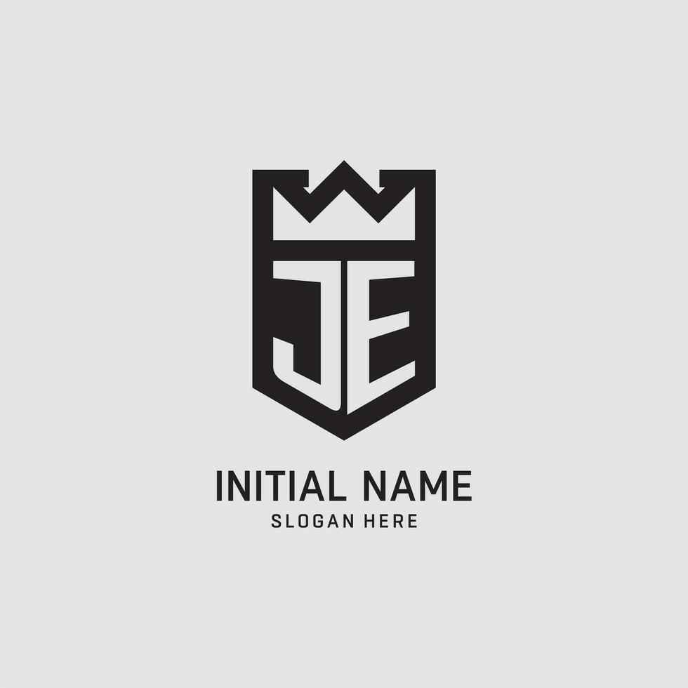 inicial je logo proteger forma, creativo deporte logo diseño vector