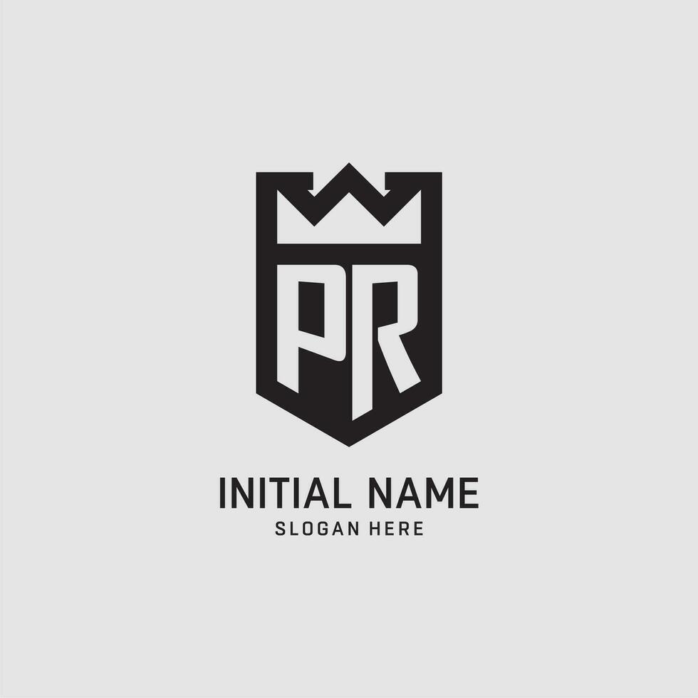 inicial pr logo proteger forma, creativo deporte logo diseño vector