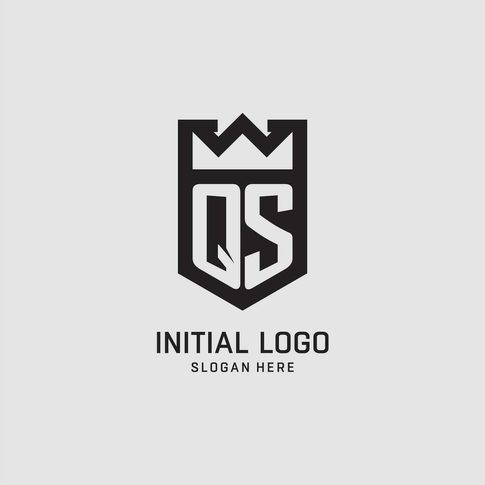 inicial qs logo proteger forma, creativo deporte logo diseño vector