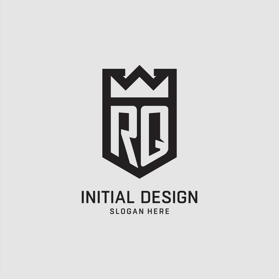 inicial rq logo proteger forma, creativo deporte logo diseño vector