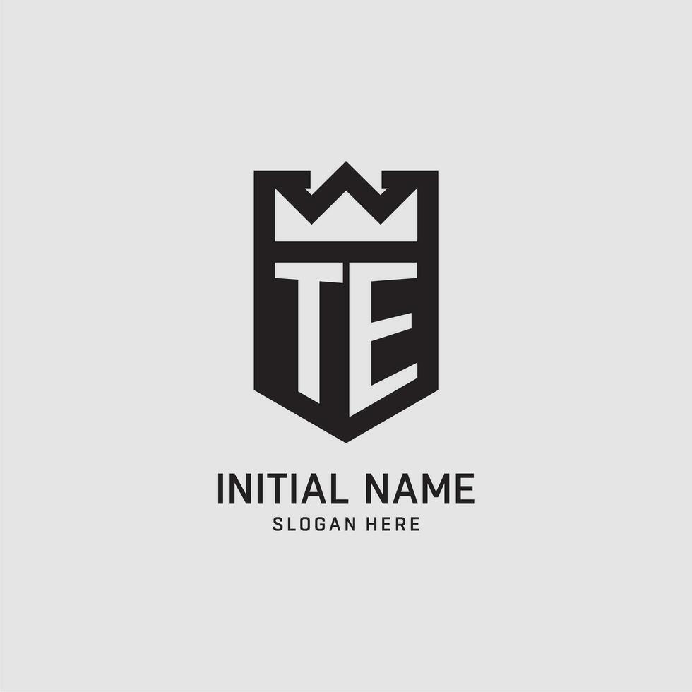 inicial te logo proteger forma, creativo deporte logo diseño vector