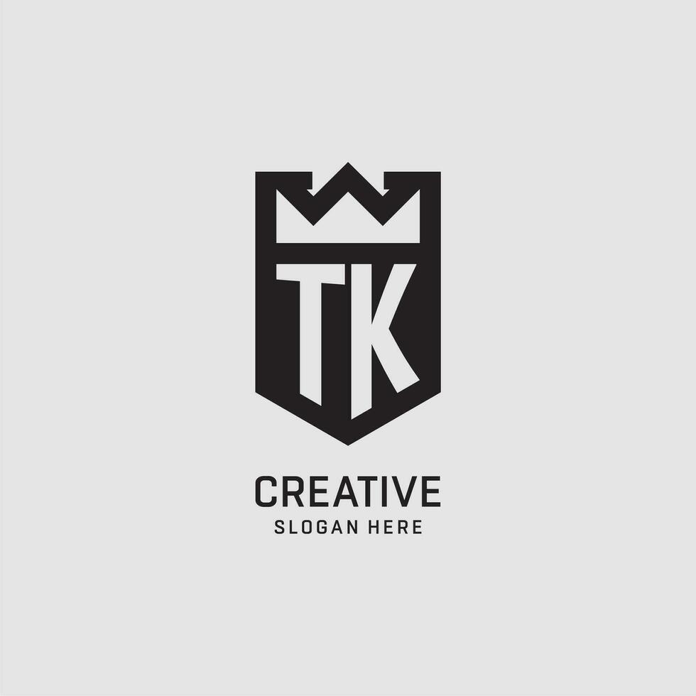 inicial tk logo proteger forma, creativo deporte logo diseño vector
