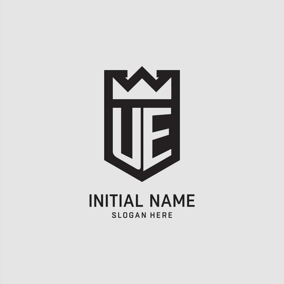 inicial ue logo proteger forma, creativo deporte logo diseño vector