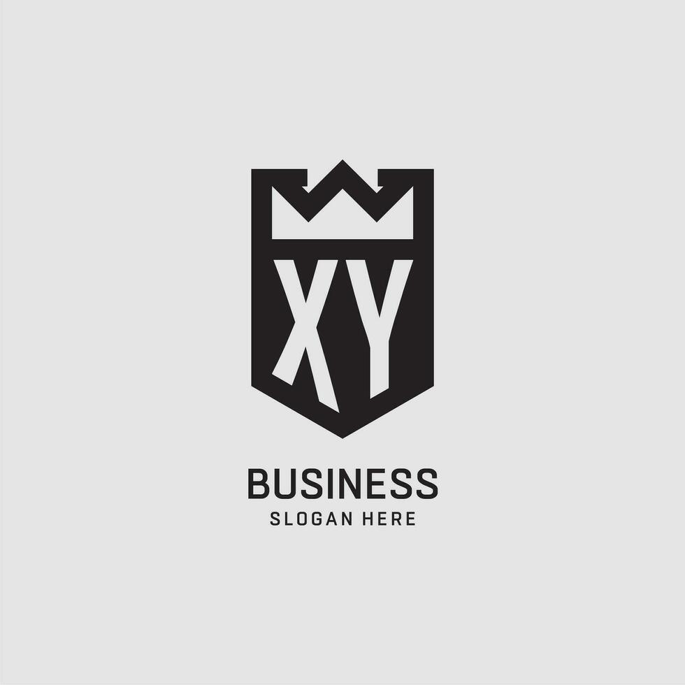 Initial XY logo shield shape, creative esport logo design vector