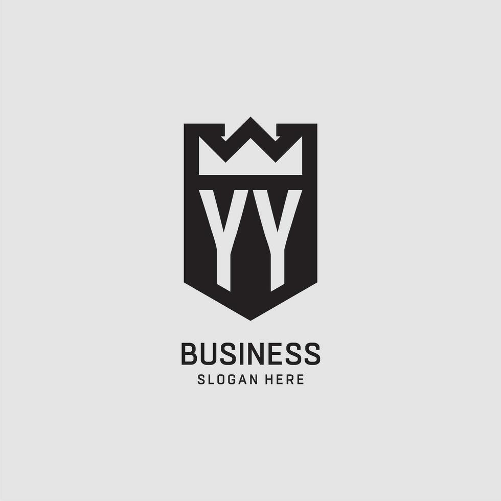 Initial YY logo shield shape, creative esport logo design vector