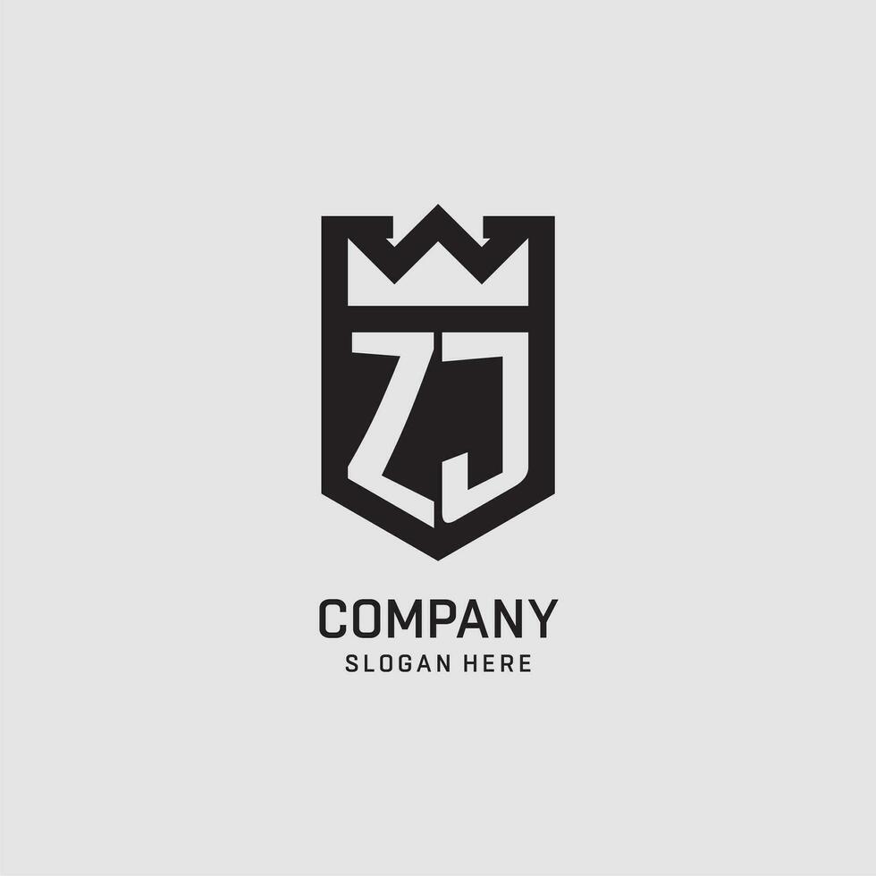 inicial zj logo proteger forma, creativo deporte logo diseño vector