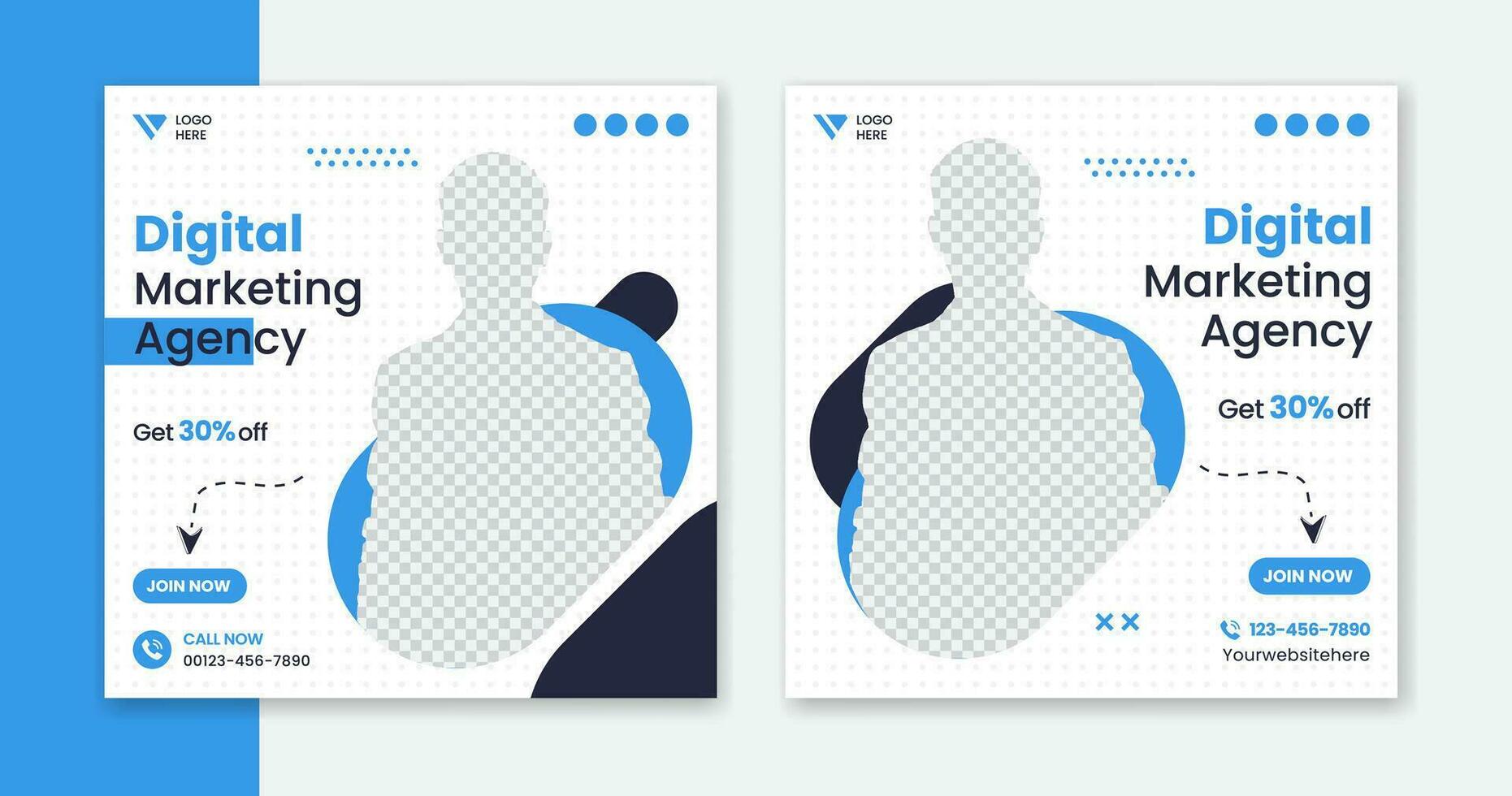 Creative corporate social media post design, modern digital marketing template for business, agency, podcast vector