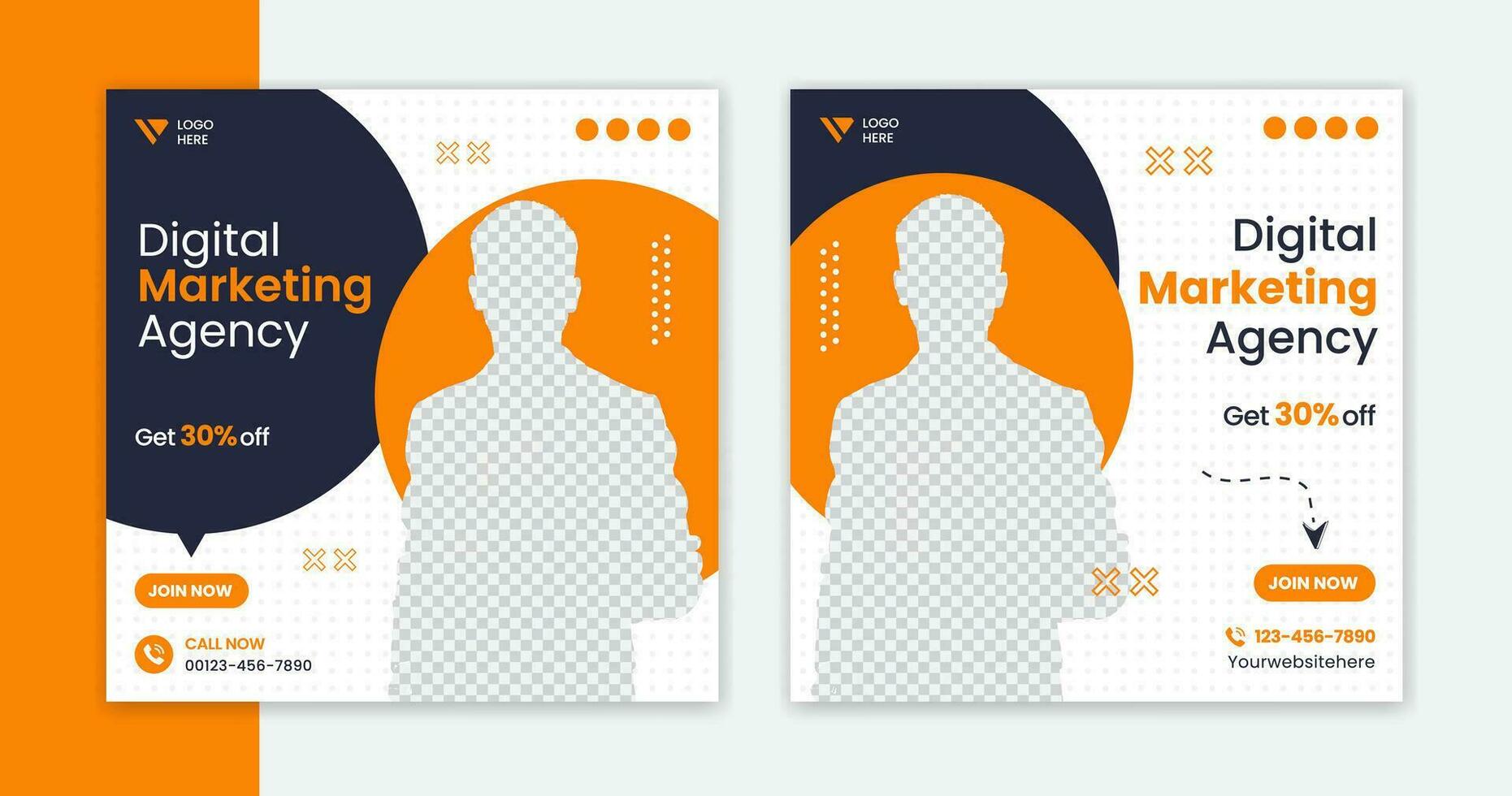 Creative corporate social media post design, modern digital marketing template for business, agency, podcast vector
