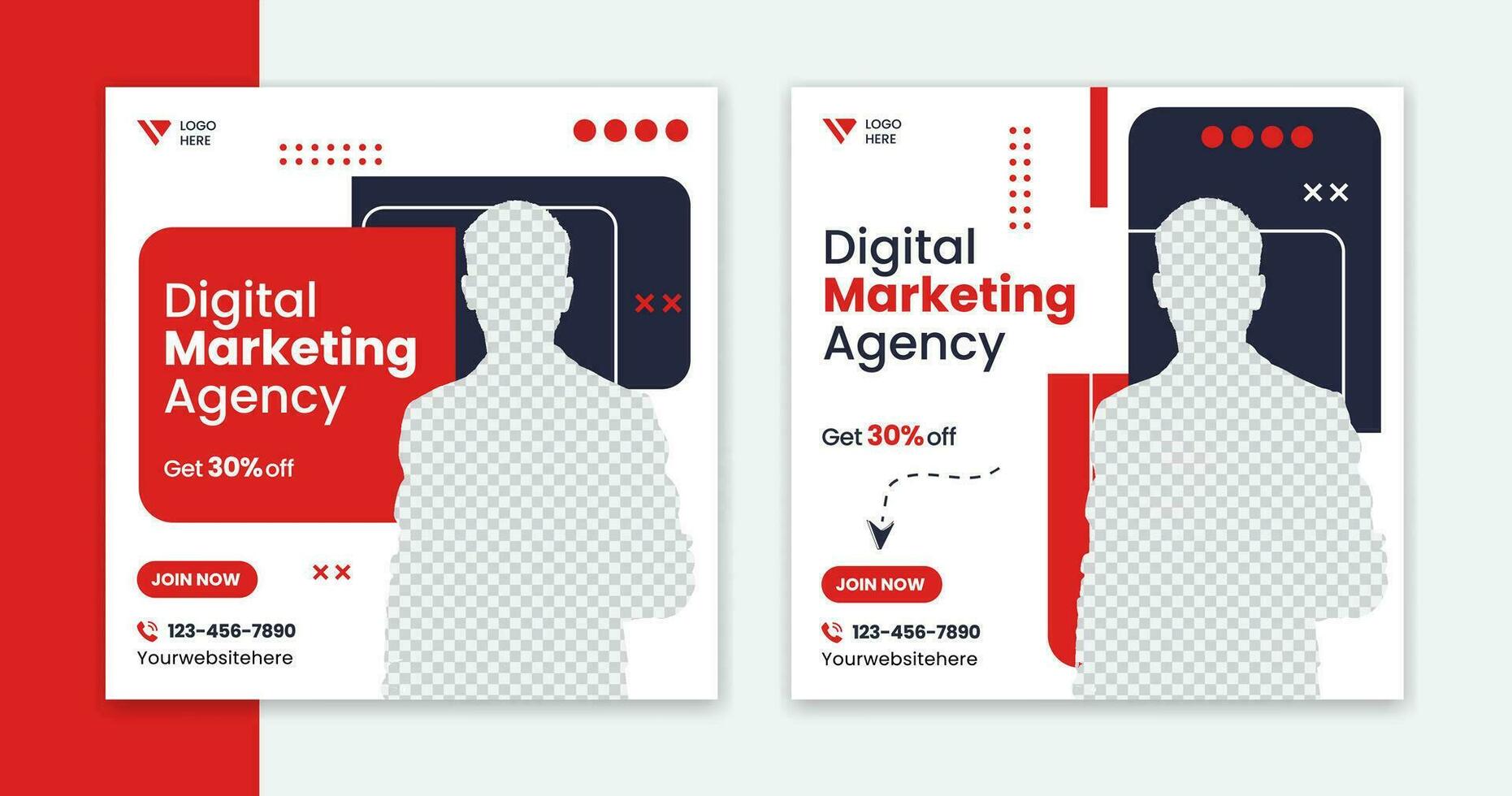 Creative corporate social media post design, modern digital marketing template for business, agency, podcast vector