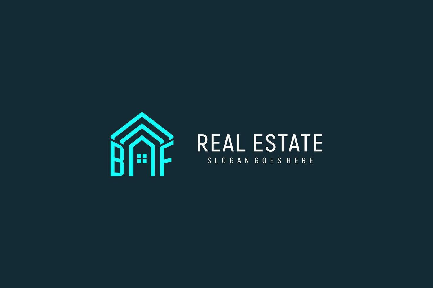 Initial letter BF roof logo real estate with creative and modern logo style vector