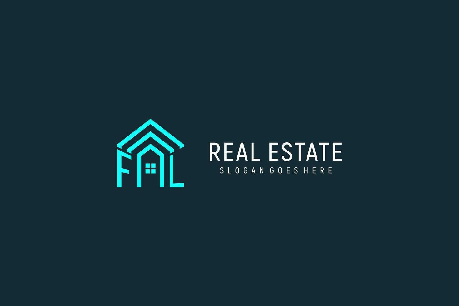 Initial letter FL roof logo real estate with creative and modern logo style vector