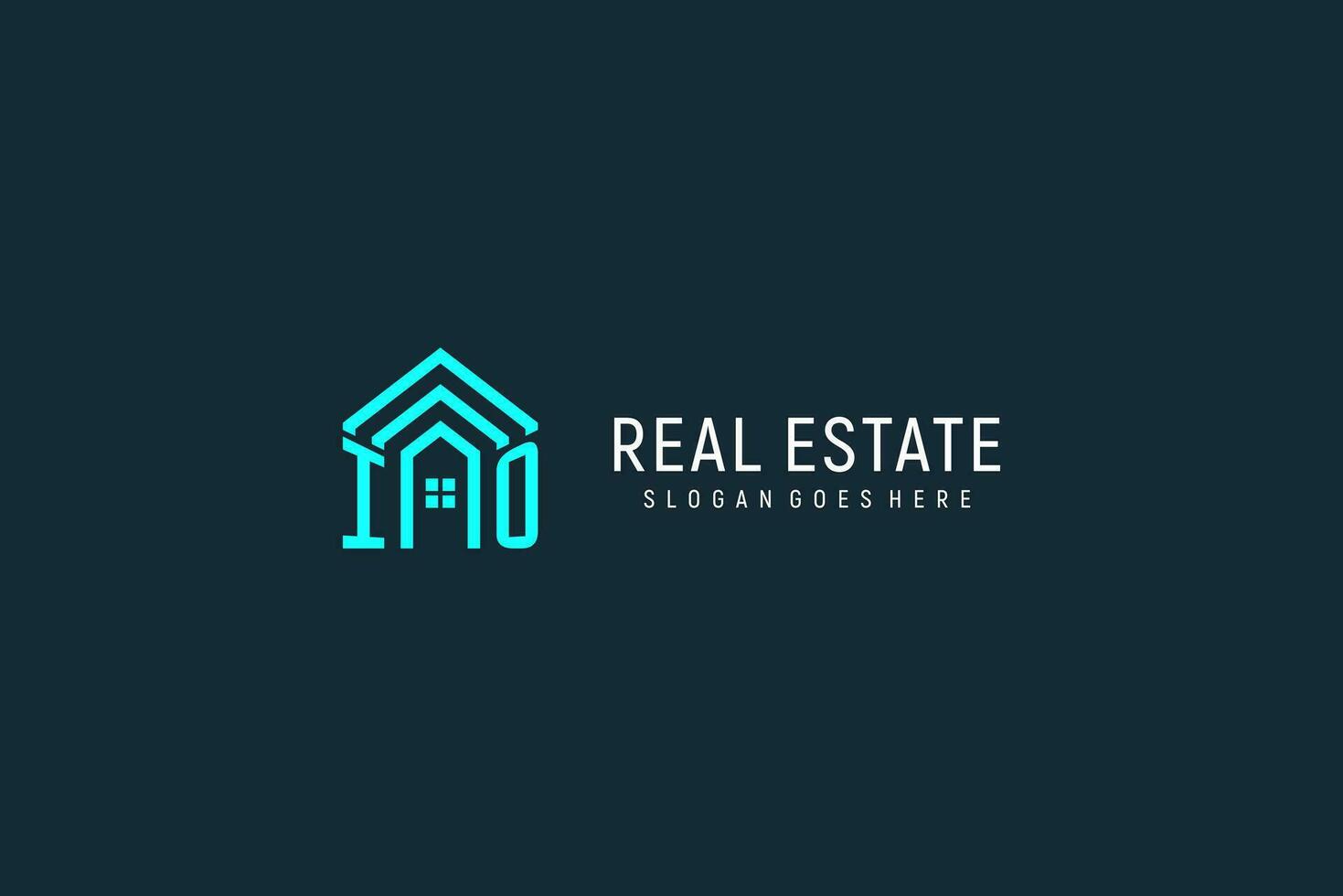 Initial letter IO roof logo real estate with creative and modern logo style vector