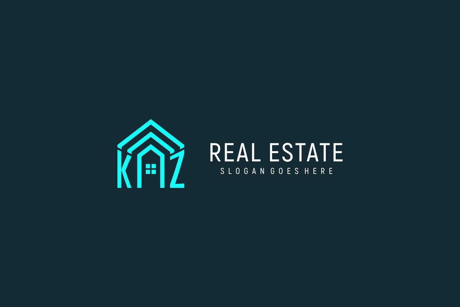 Initial letter KZ roof logo real estate with creative and modern logo style vector