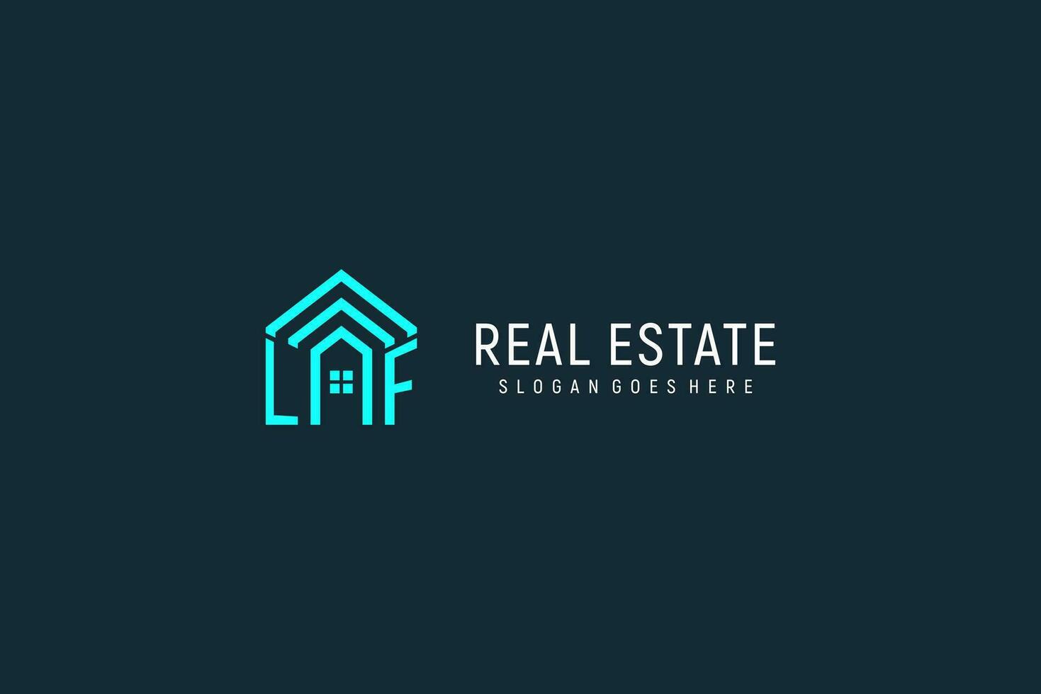 Initial letter LF roof logo real estate with creative and modern logo style vector