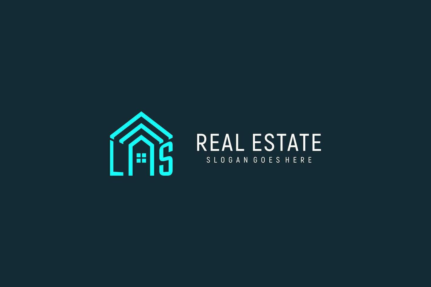 Initial letter LS roof logo real estate with creative and modern logo style vector