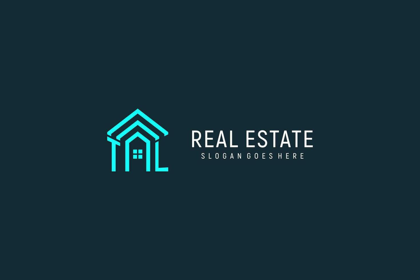 Initial letter TL roof logo real estate with creative and modern logo style vector