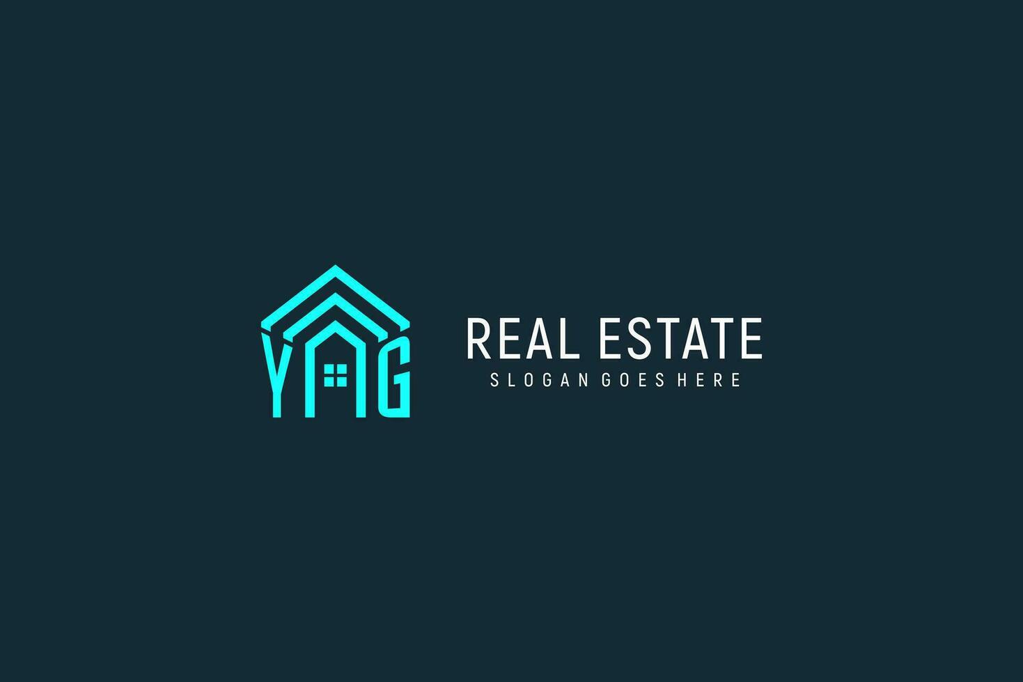 Initial letter YG roof logo real estate with creative and modern logo style vector