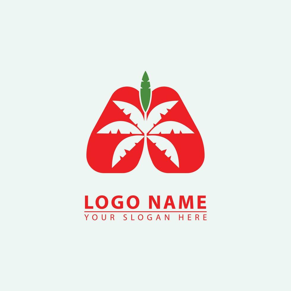 elegant palm tree lung logo icon. vector