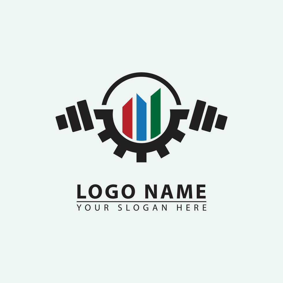 modern building fitness industry logo icon. vector