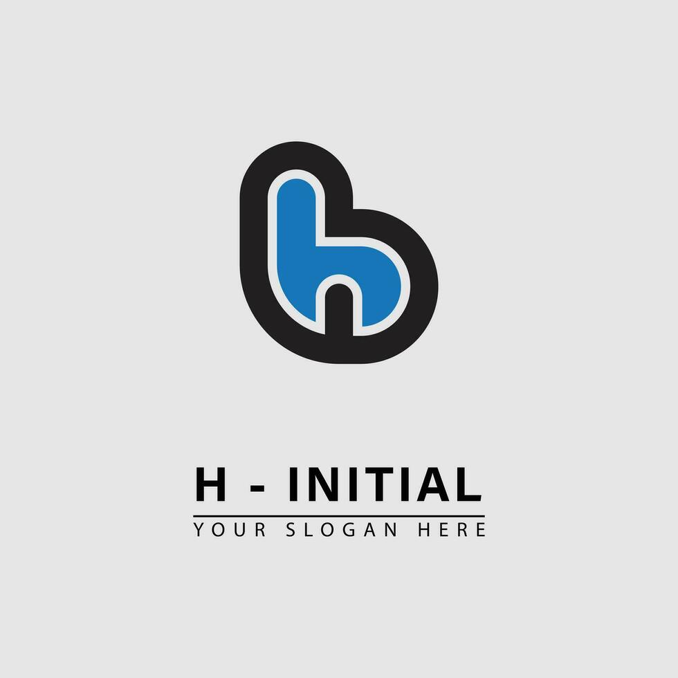 minimal initial letter H logo icon vector