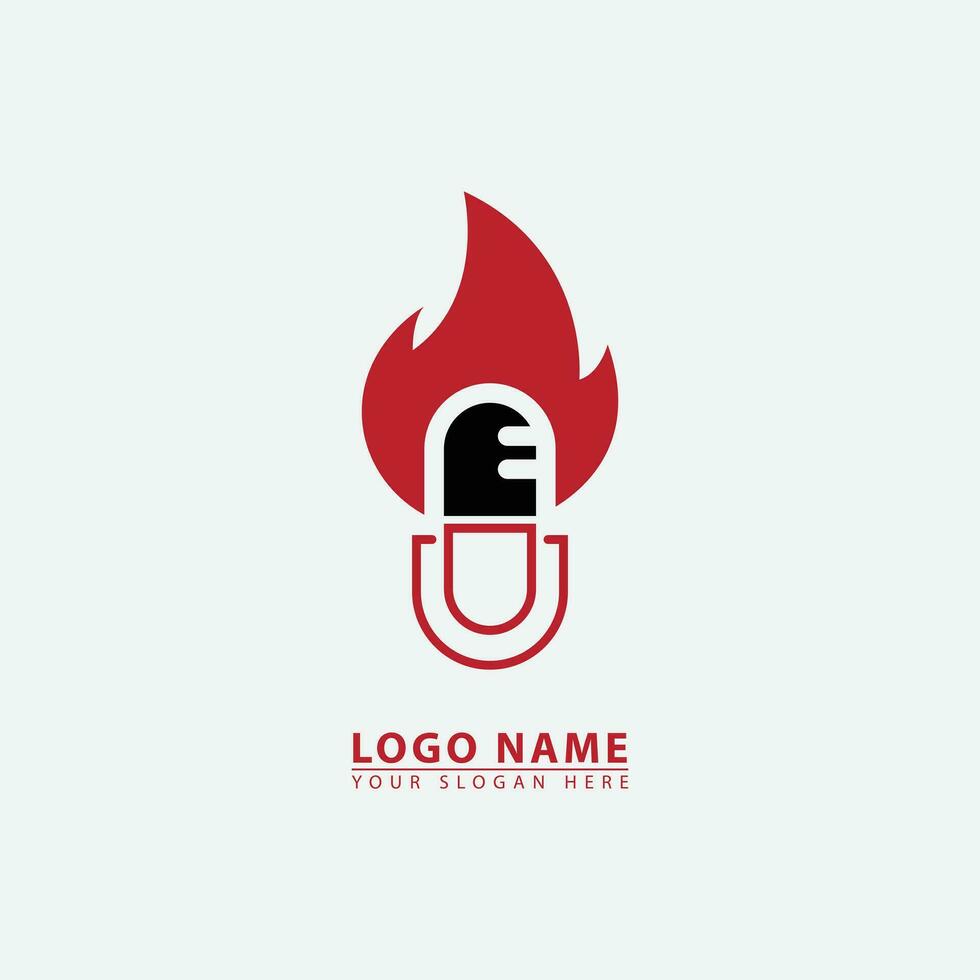 modern hot podcast logo icon. vector