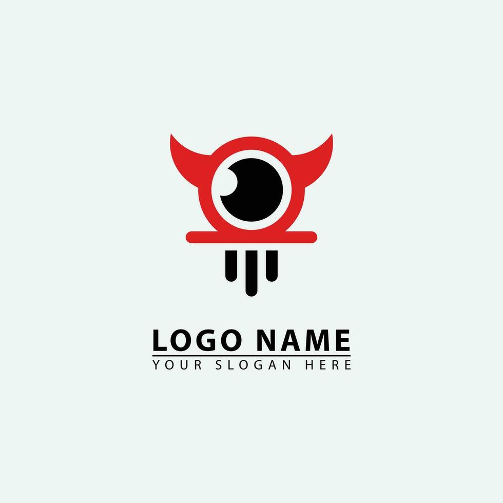 modern devil eye bird logo icon. vector