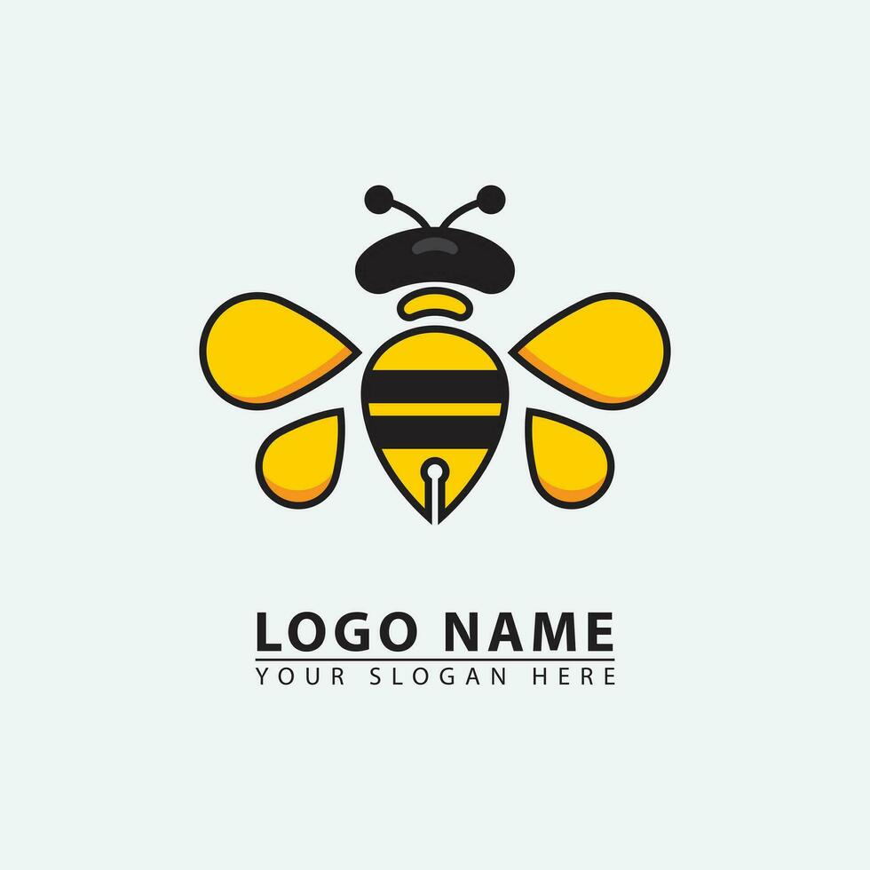 modern honey bee business industry logo icon. vector