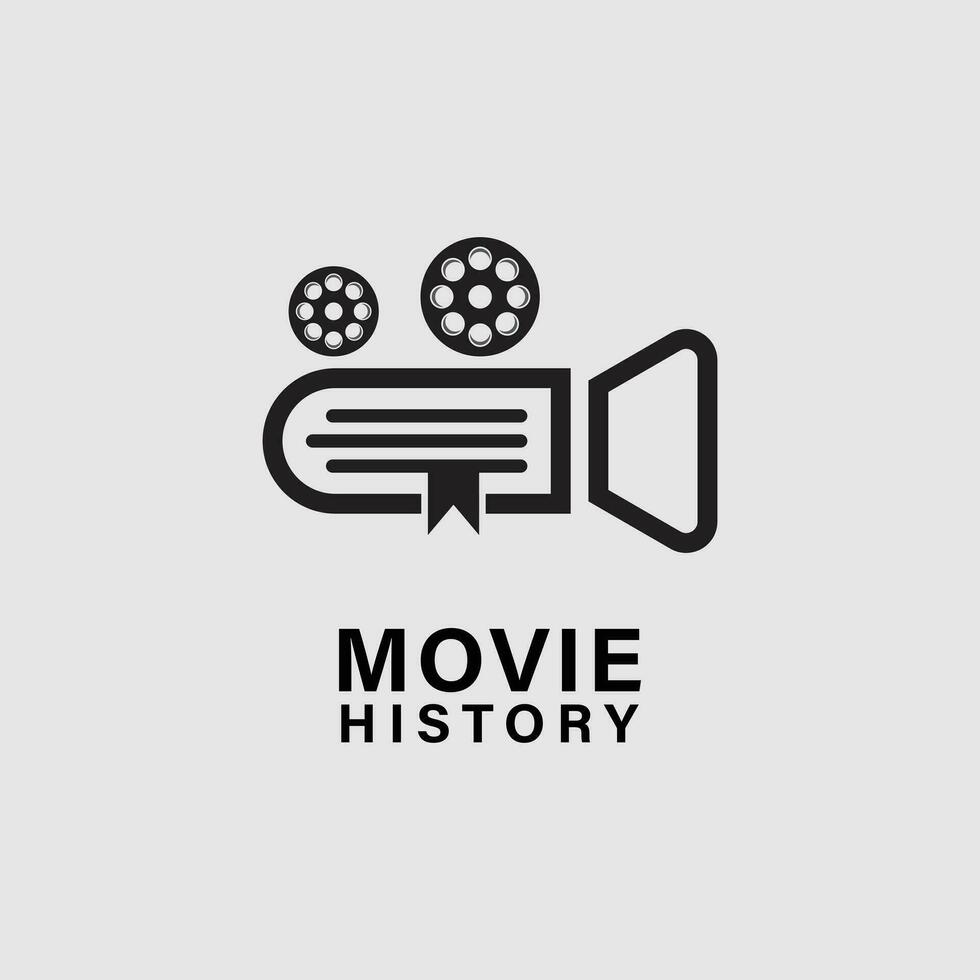 modern history book movie logo icon vector
