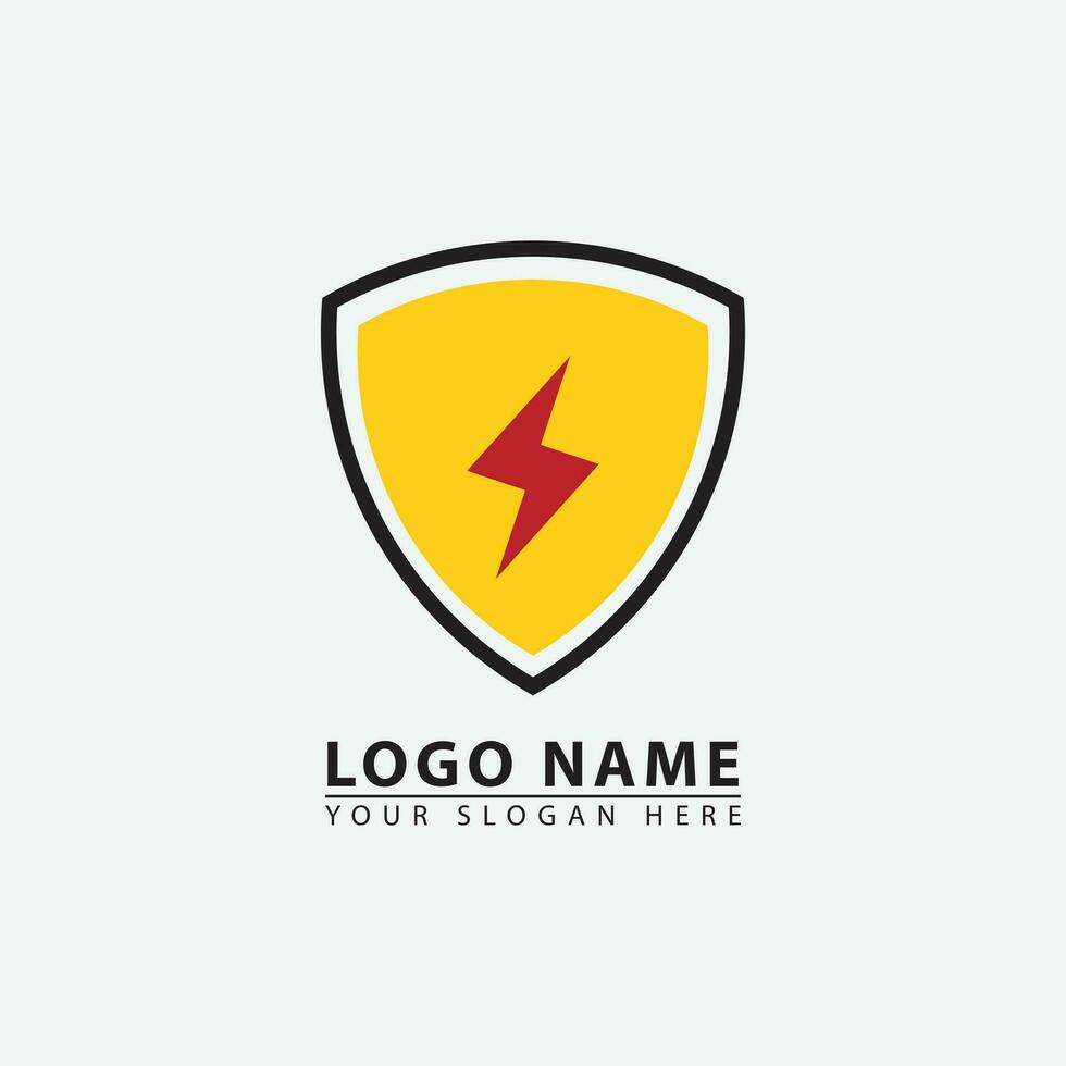 modern lightning shield business logo icon. vector