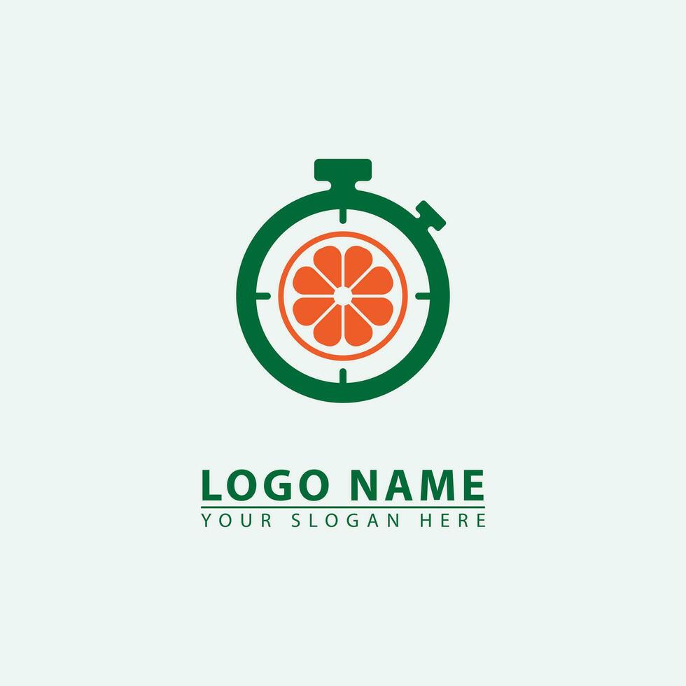 moderno naranja cronógrafo logo icono. vector