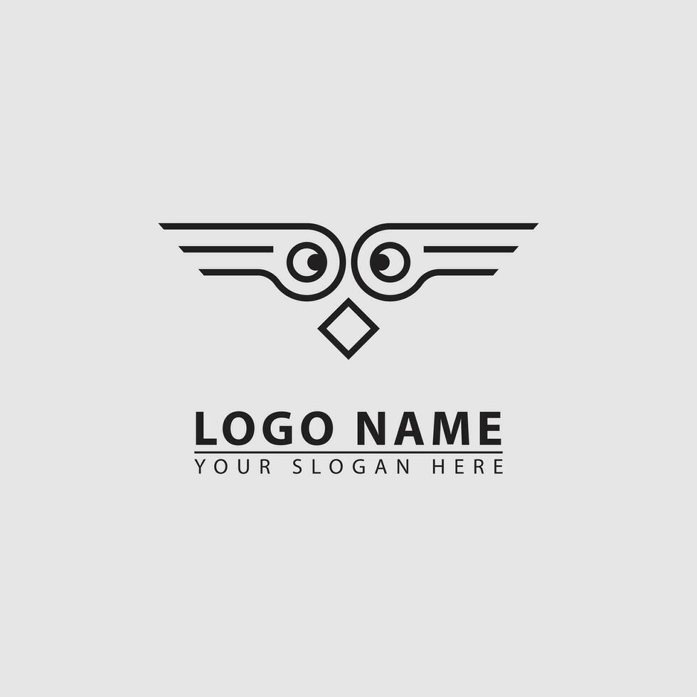 Minimal bird monogram logo icon template vector design. great for wildlife business, tattoo.