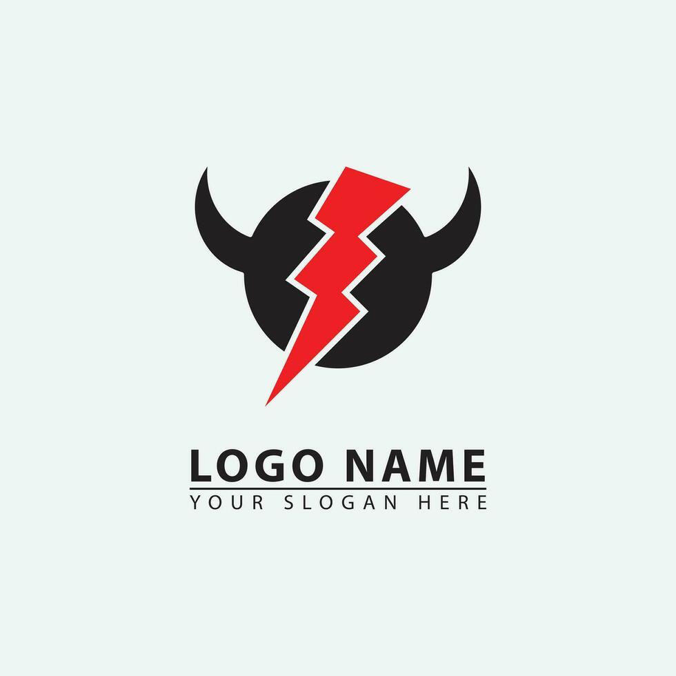 modern lightning devil logo icon. vector