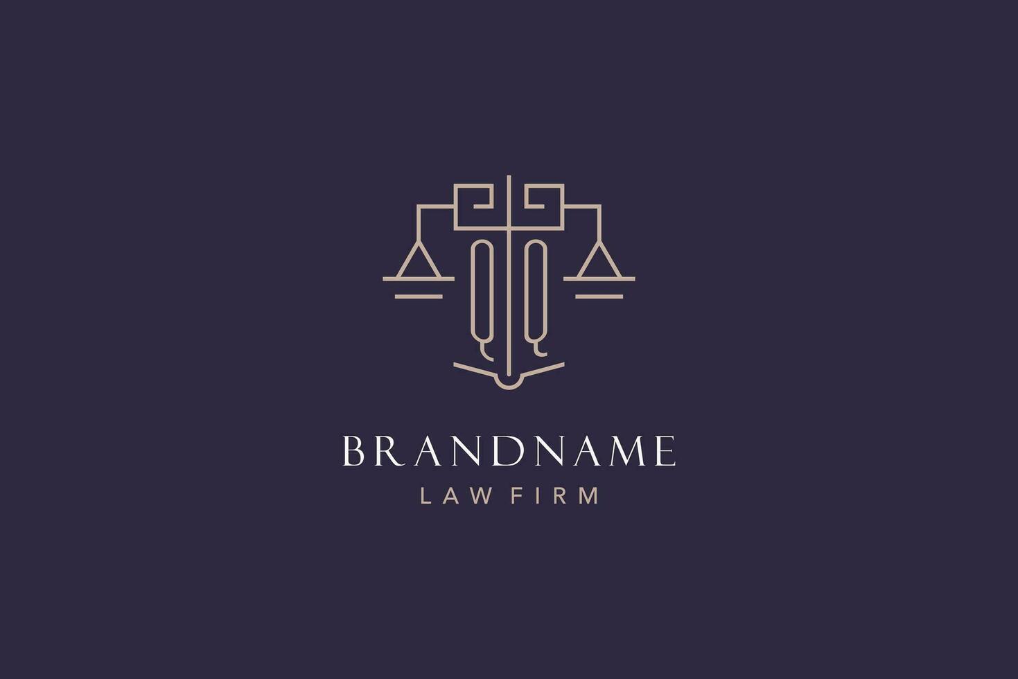 Initial letter QQ logo with scale of justice logo design, luxury legal logo geometric style vector