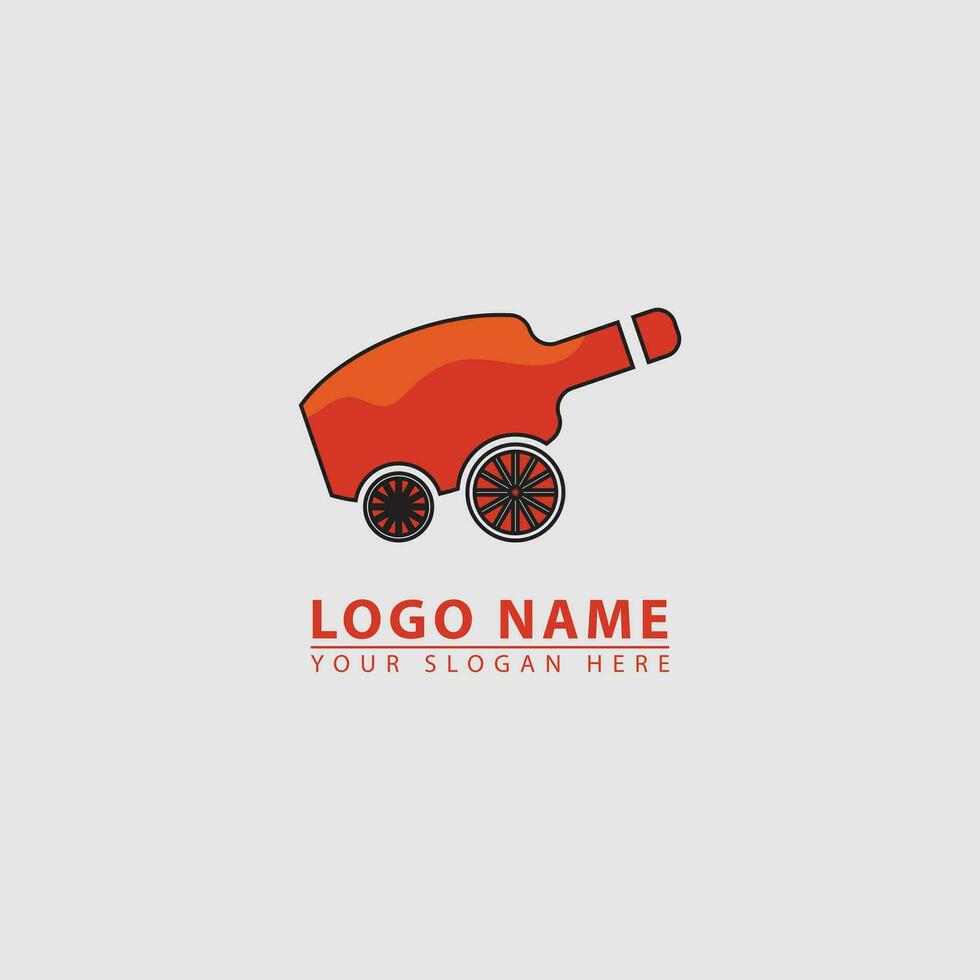 Cannon bottle logo icon vector design. great for kids toys,entertainment.