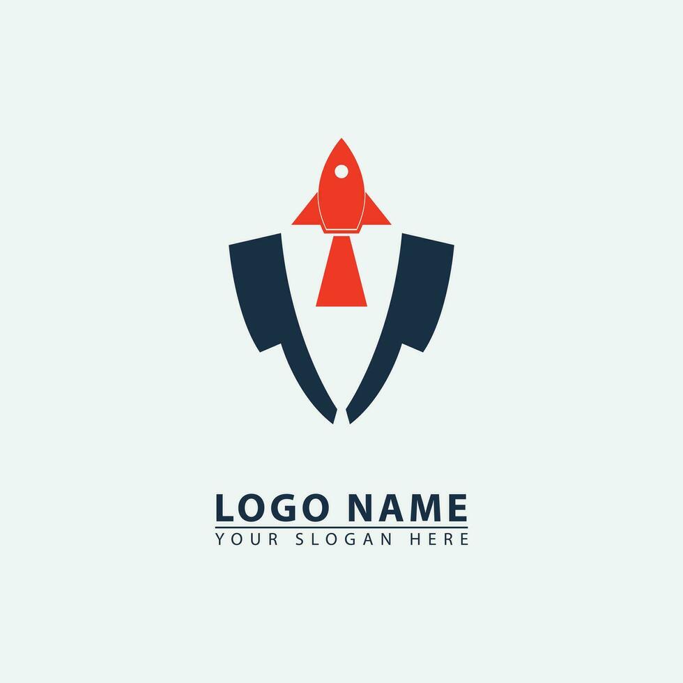 elegant rocket executive chef logo icon. vector