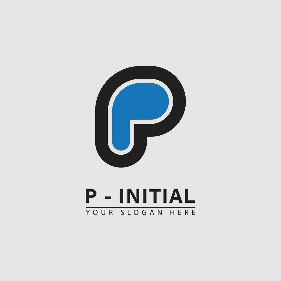 modern letter P initial logo icon vector