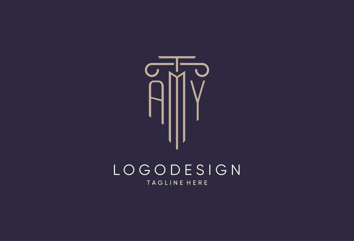 AY logo initial pillar design with luxury modern style best design for legal firm vector