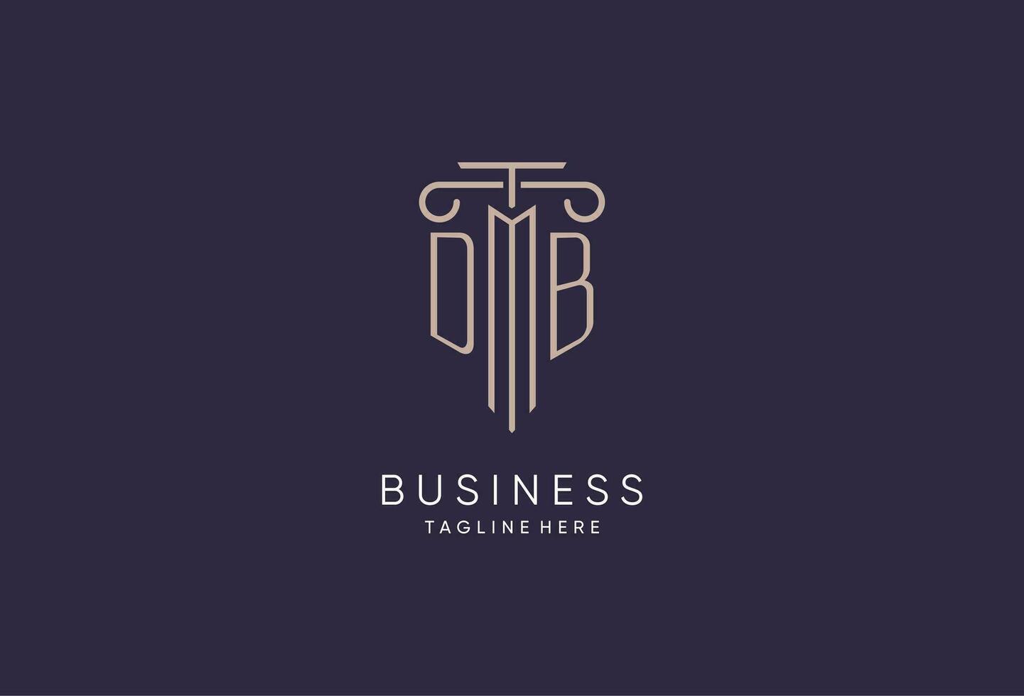 DB logo initial pillar design with luxury modern style best design for legal firm vector