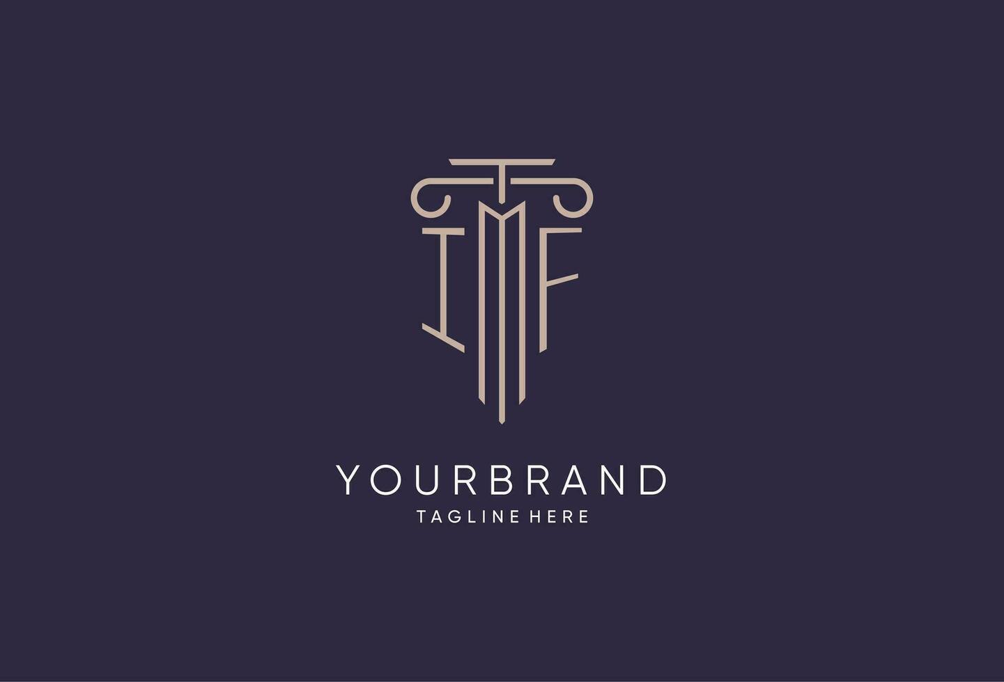 IF logo initial pillar design with luxury modern style best design for legal firm vector