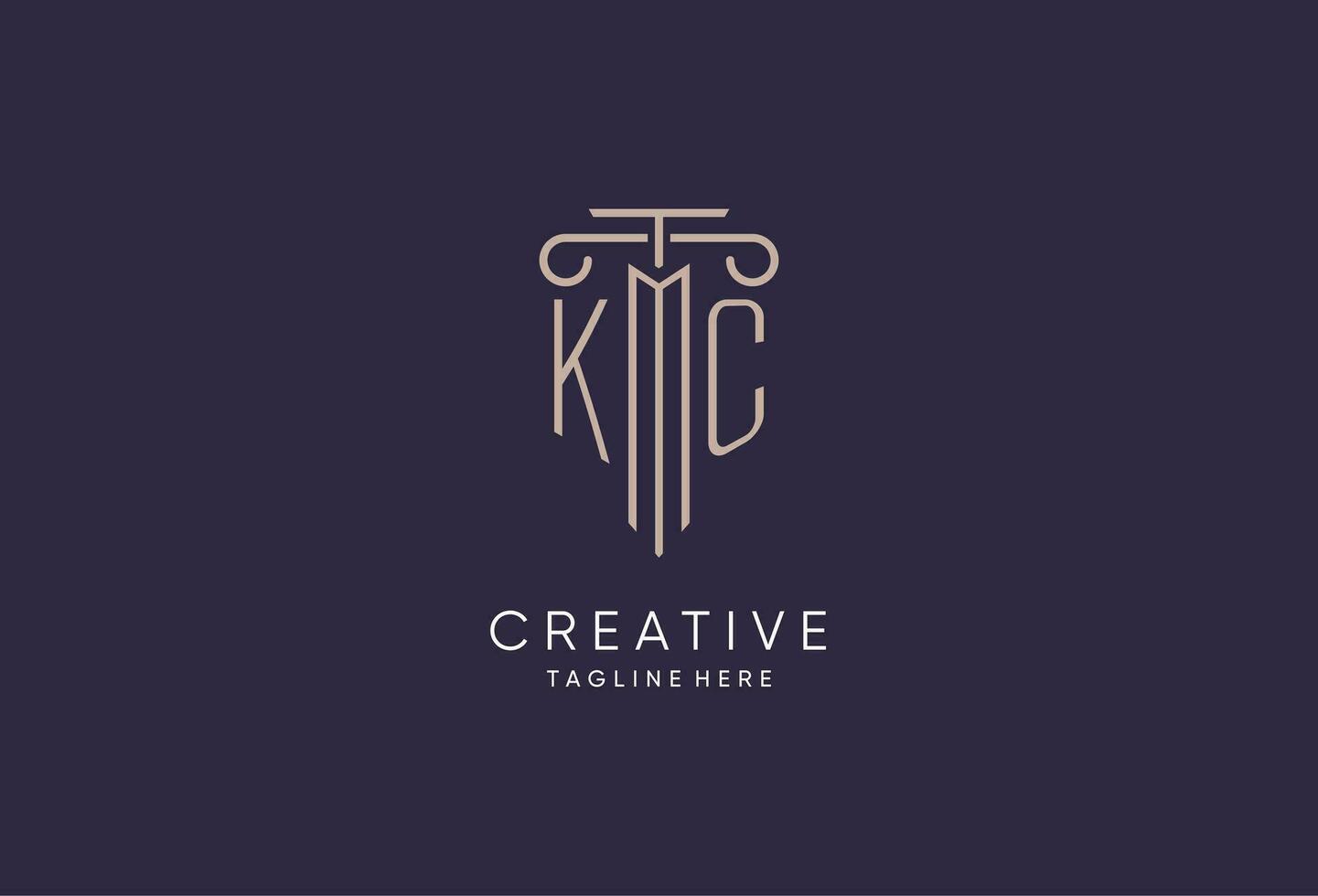 KC logo initial pillar design with luxury modern style best design for legal firm vector