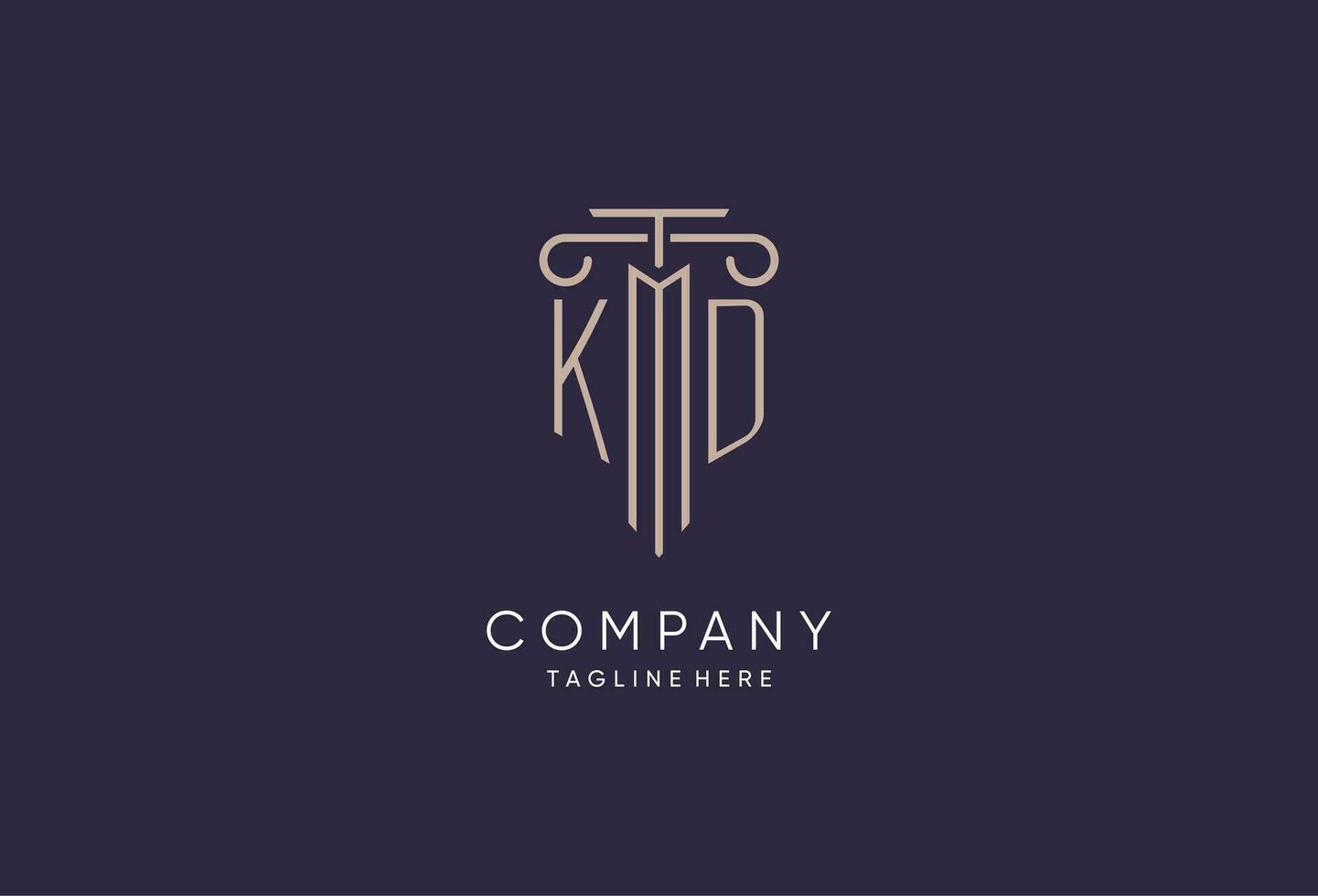 KD logo initial pillar design with luxury modern style best design for legal firm vector