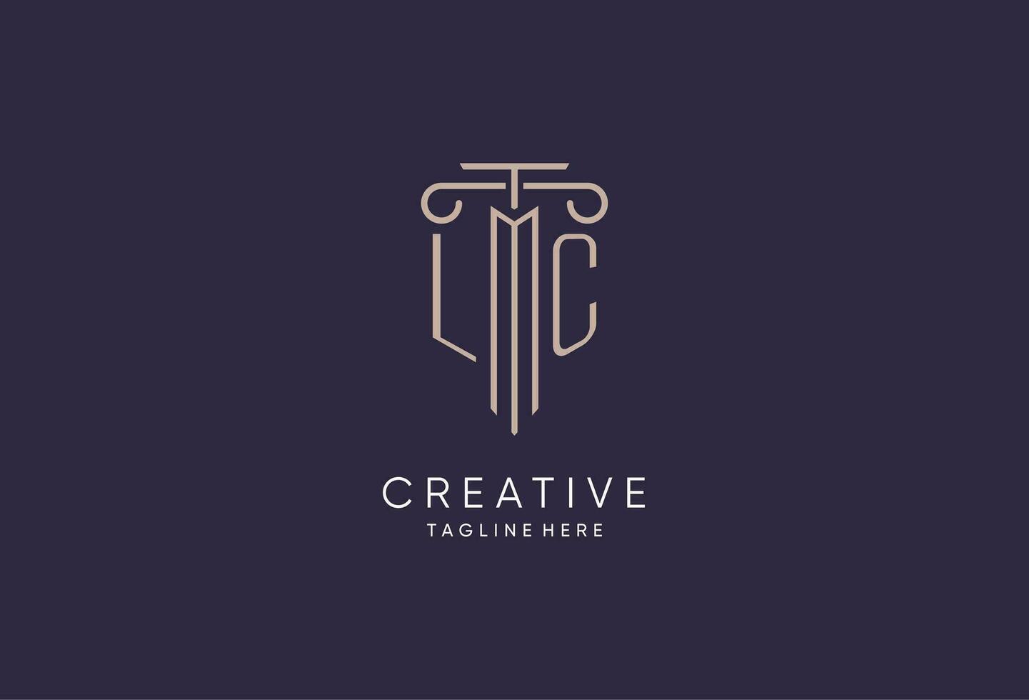LC logo initial pillar design with luxury modern style best design for legal firm vector