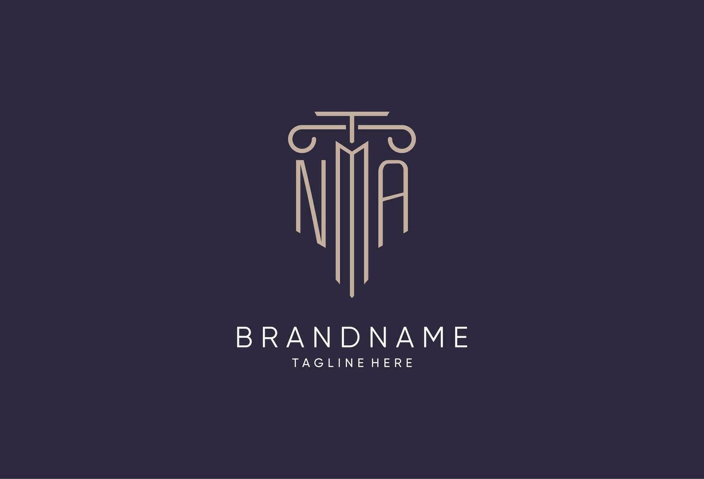 n / A logo inicial pilar diseño con lujo moderno estilo mejor diseño para legal firma vector