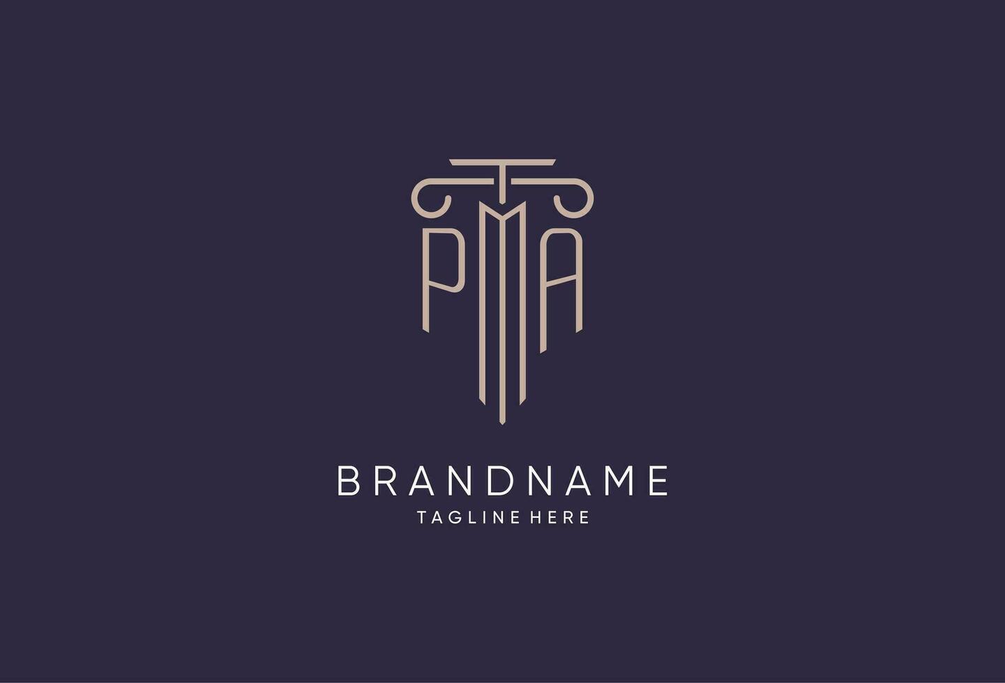 PA logo initial pillar design with luxury modern style best design for legal firm vector